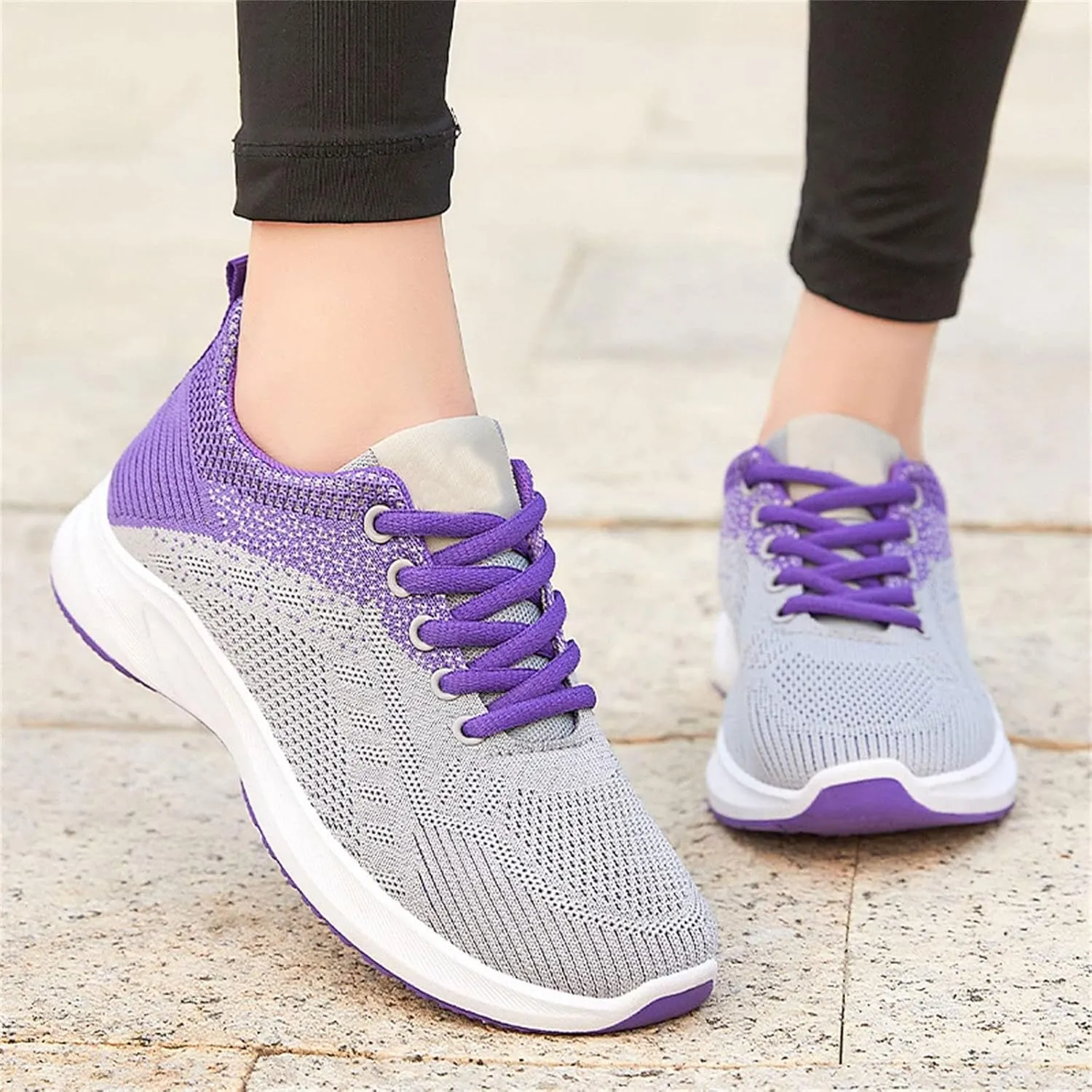 Womens Fashion Tennis Walking Shoes Mesh Breathable Gym Work Fashion Sneakers Lightweight Arch Support Walking Shoes Jogging Running Sneakers Training Comfortable Casual Shoe