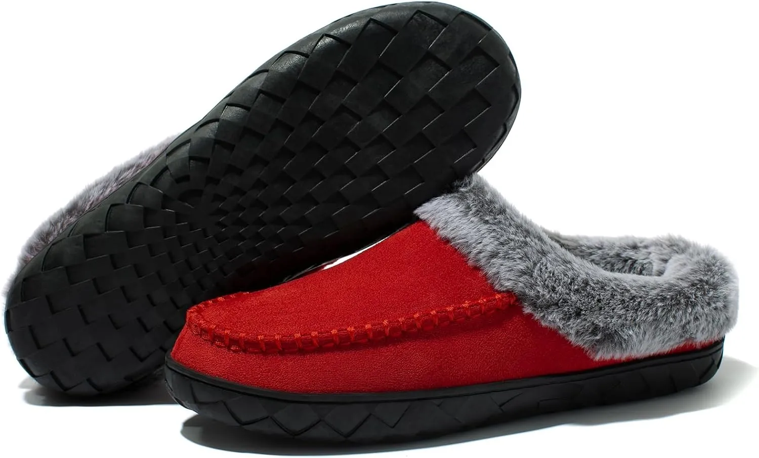 Women's Fuzzy Memory Foam Slippers Winter House Fluffy Slip-on Shoes Indoor and Outdoor