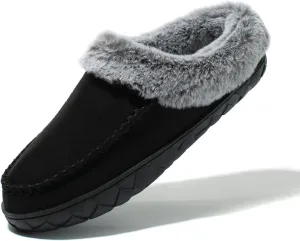 Women's Fuzzy Memory Foam Slippers Winter House Fluffy Slip-on Shoes Indoor and Outdoor