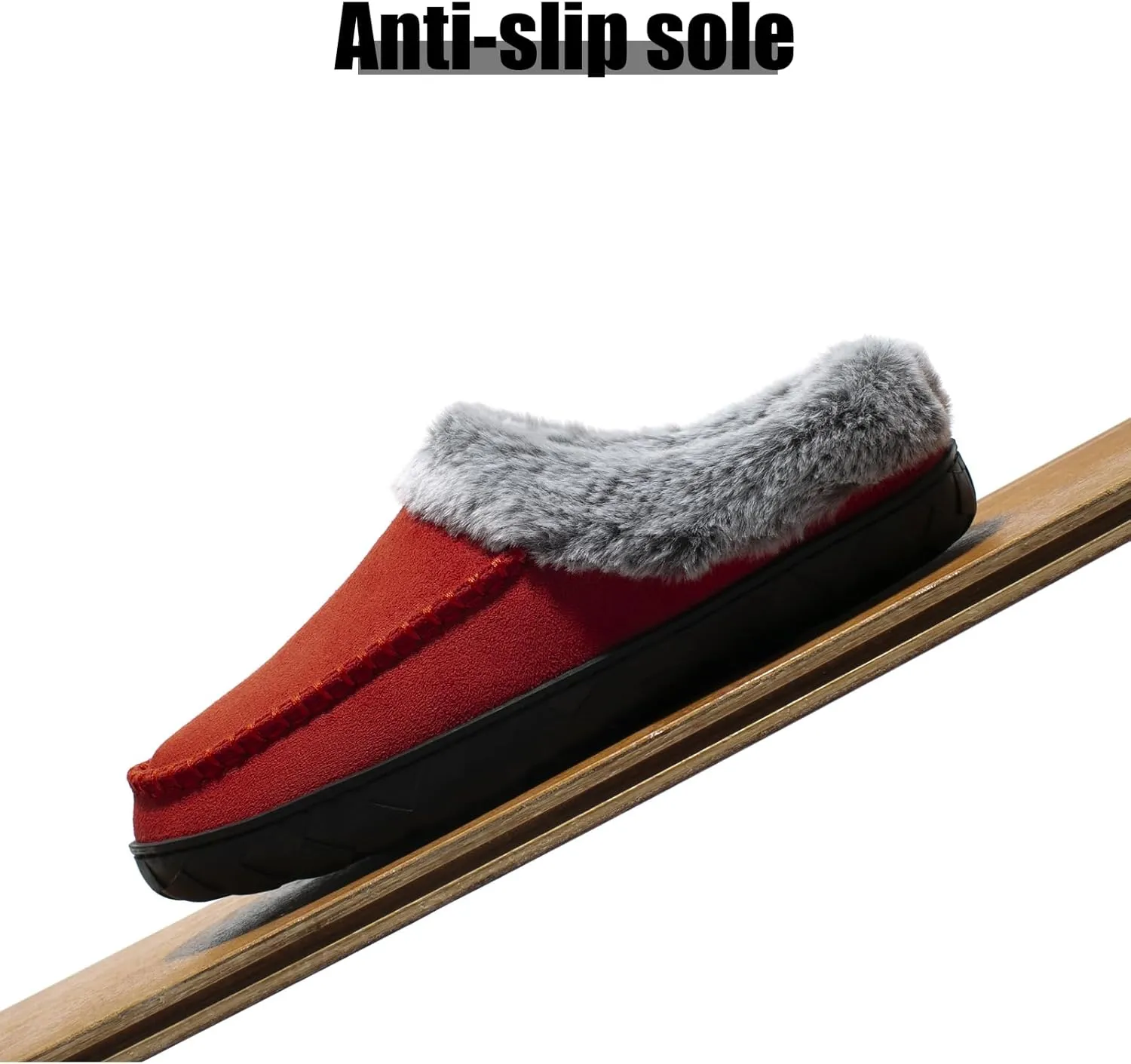 Women's Fuzzy Memory Foam Slippers Winter House Fluffy Slip-on Shoes Indoor and Outdoor