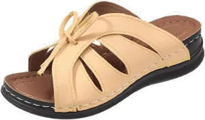 Women's Non Slip Slippers Classic Wedge Heels Sandals Arch Support Sandals Comfortable Slides Sandals