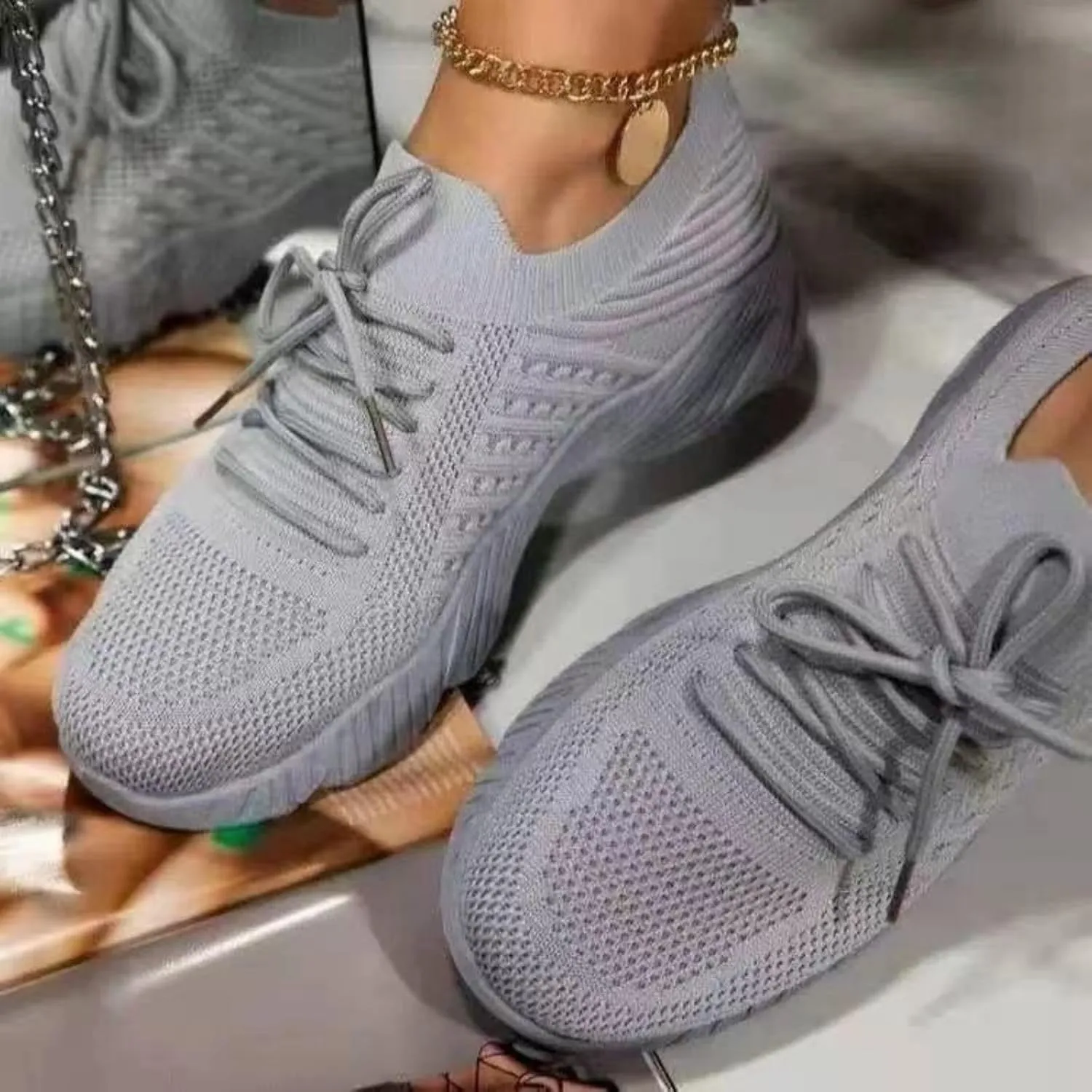 Womens Orthofeet Orthopedic Knit Kita Hands Free Bowling Comfortable Walking Slip Mesh Platform Cute Tennis Sock Sneakers