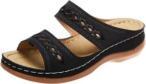 Womens Orthotic Hiking Sandals Arch Support Adjustable Straps Outdoor Walking Shoes Thick Cushion Plantar Fasciitis Relief Summer