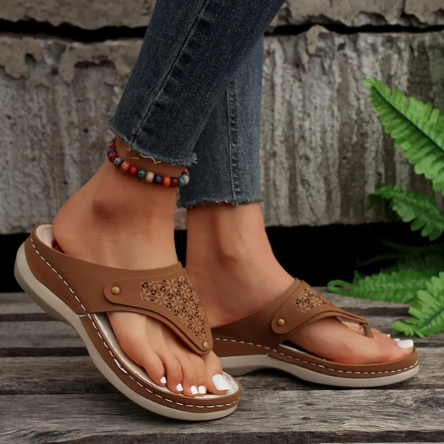 Womens Platform Espadrille Wedge Sandals Bohemian Slip On Slides Open Toe Summer Beach Casual Shoes Comfortable Ankle Strap Dressy Footwear Orthopedic Shoes for Women