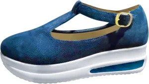 Women's Platform Sandals Casual Slip on Walking Platform Sneakers, Adjustable Walking Arch Support Sandals