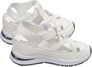 Women's Platform Sandals Hollow Ankle Strap Closed Toe Sandal Summer Dressy Anti Slip Beach Shoes Casual Slip On Walking Sandals Comfortable Travel Outdoor Shoes