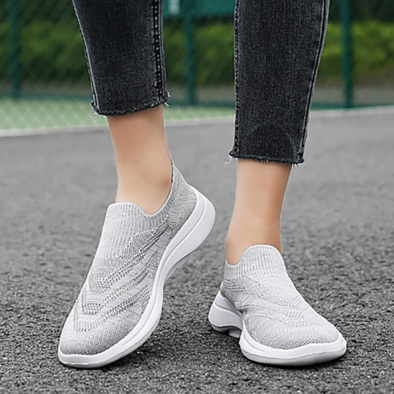 Womens Platform Sneakers White Tennis Shoes Slip On Shoes Women Wide Width Black Shoes Women Wide Women's Fashion Sport Breathable Mesh Platform Sneakers Zapatos para Correr De Mujer