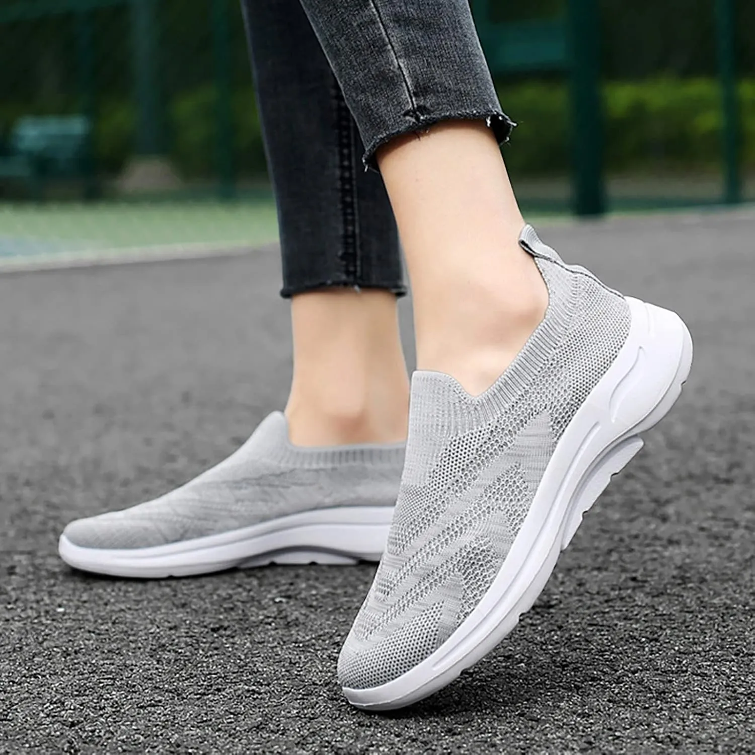 Womens Platform Sneakers White Tennis Shoes Slip On Shoes Women Wide Width Black Shoes Women Wide Women's Fashion Sport Breathable Mesh Platform Sneakers Zapatos para Correr De Mujer