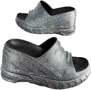 Women's Platform Wedge Slip On Sandals Comfortable Memory Foam Slippers Flat Slope Heel Sandals