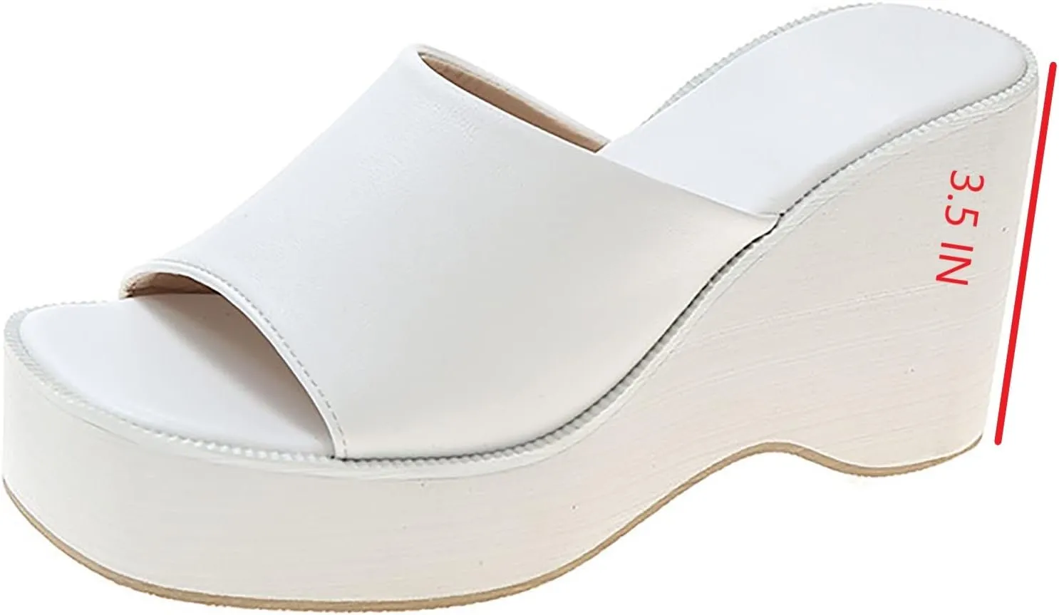 Women's Platform Wedge Slip On Sandals Comfortable Memory Foam Slippers Flat Slope Heel Sandals