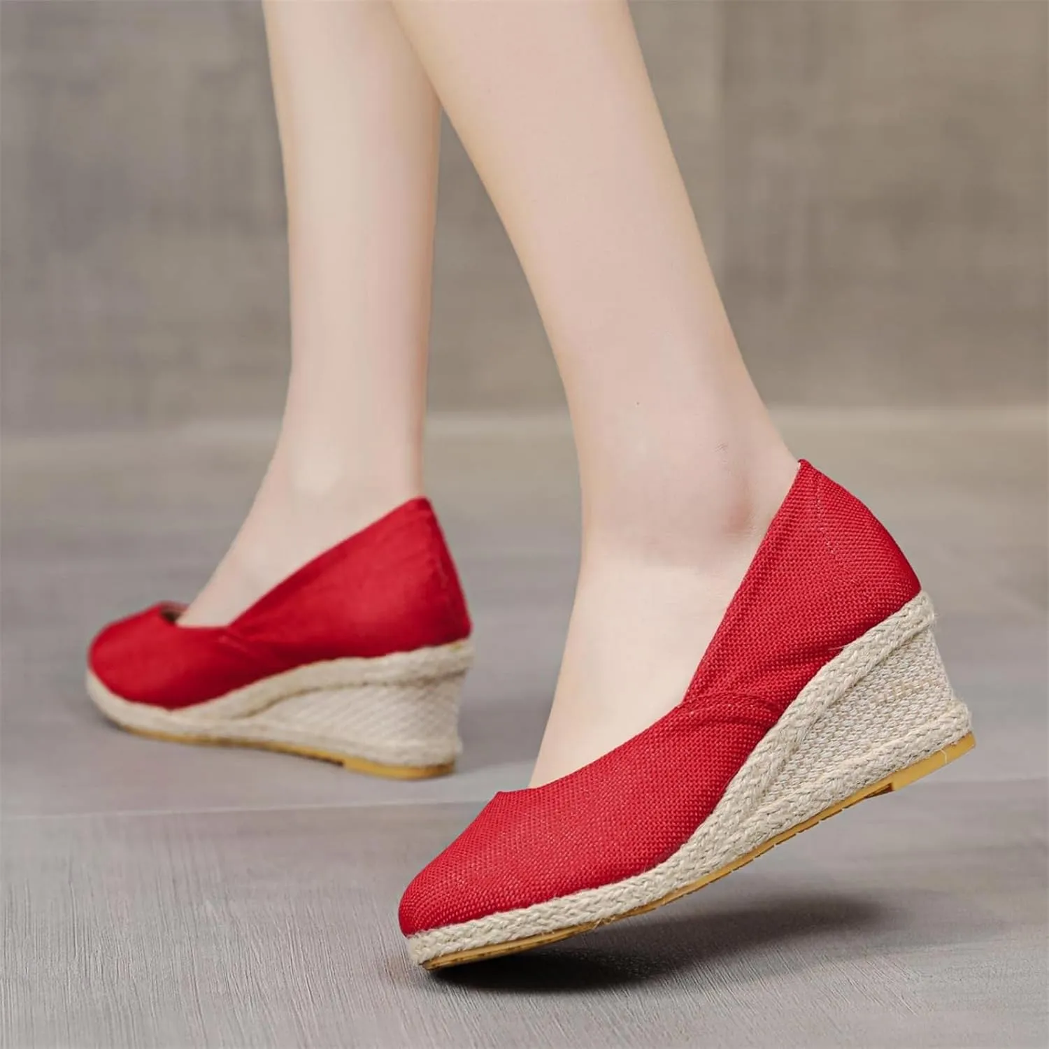 Women's Pumps Chunky Rounded Toe Sandals Wedges Closed Toe Wedges Espadrille Dressy Platform Casual Sandals Comfortable Anti Slip Summer Shoes Outdoor Beach Sandal