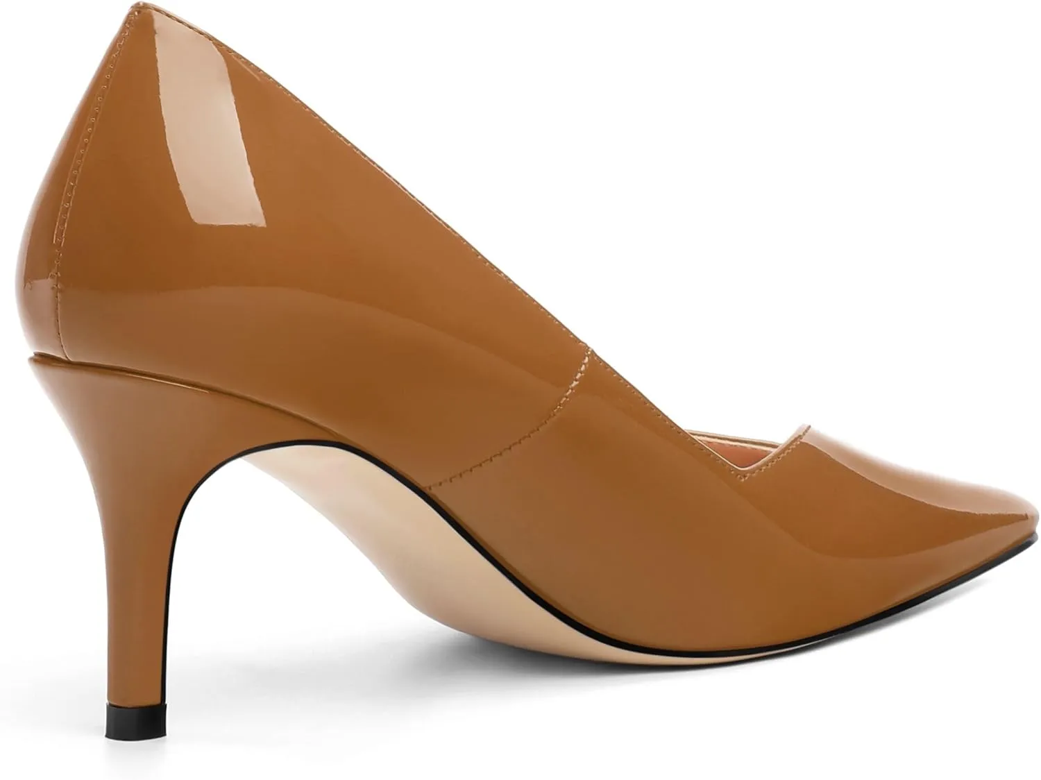 Women's Pumps, Trendy Patent Dress Work Wedding Pointed Toe Slip On Stiletto Mid Heel Pumps Shoes 2.55 Inch