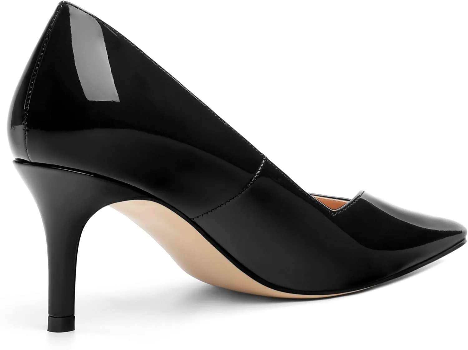 Women's Pumps, Trendy Patent Dress Work Wedding Pointed Toe Slip On Stiletto Mid Heel Pumps Shoes 2.55 Inch