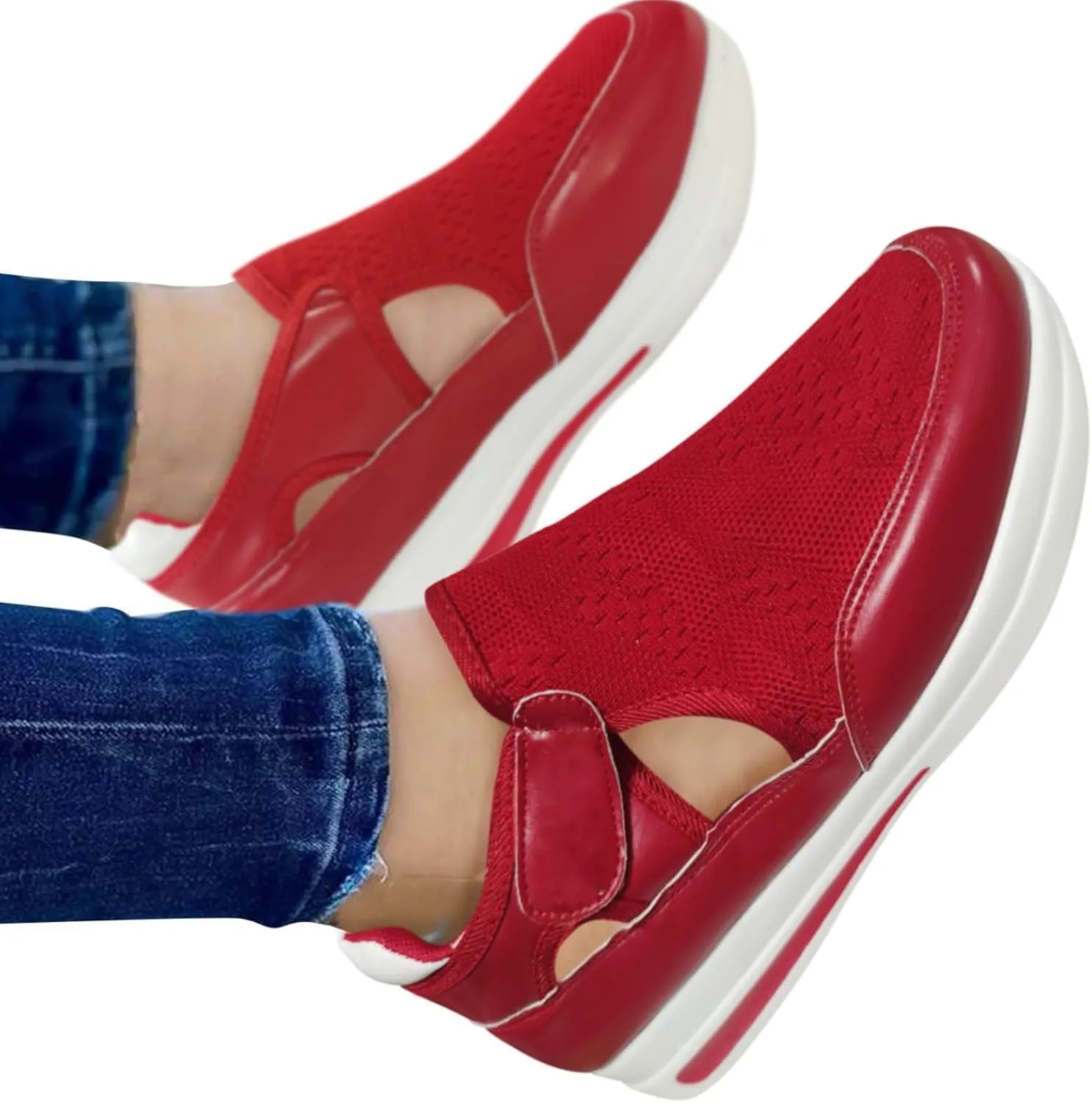 Womens Running Shoes Wide White Women's Athletic Walking Shoes Slip On Casual Mesh Wide Foot Workout Shoes Women White Platform Sneakers for Women Wide Fall Slip On Shoes for Women 2023 Trendy