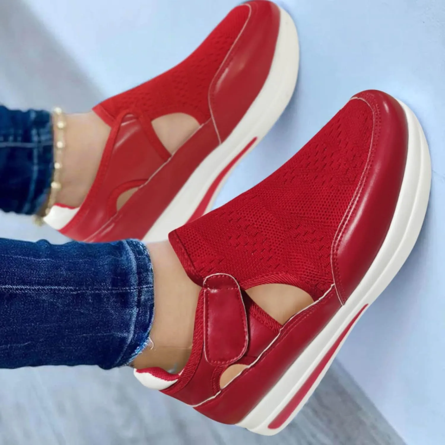 Womens Running Shoes Wide White Women's Athletic Walking Shoes Slip On Casual Mesh Wide Foot Workout Shoes Women White Platform Sneakers for Women Wide Fall Slip On Shoes for Women 2023 Trendy