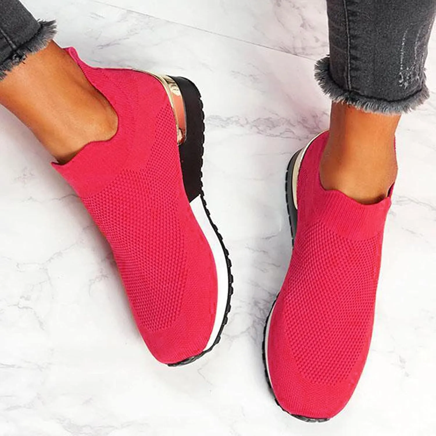 Womens Running Shoes Zapatos OrtopéDicos para Mujer Con Pie Plano Black Wedge Sneakers for Women Dressy Womens Tennis Shoes 7.5 Slip On Women's Slip On Shoes Size 7 Wide