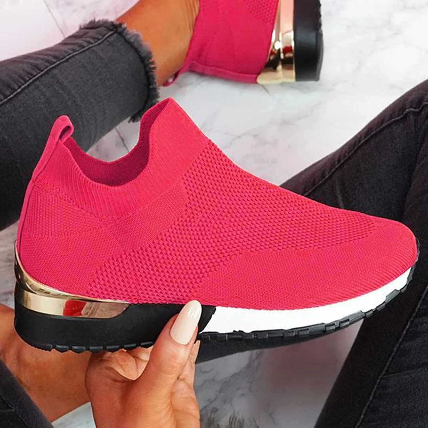 Womens Running Shoes Zapatos OrtopéDicos para Mujer Con Pie Plano Black Wedge Sneakers for Women Dressy Womens Tennis Shoes 7.5 Slip On Women's Slip On Shoes Size 7 Wide