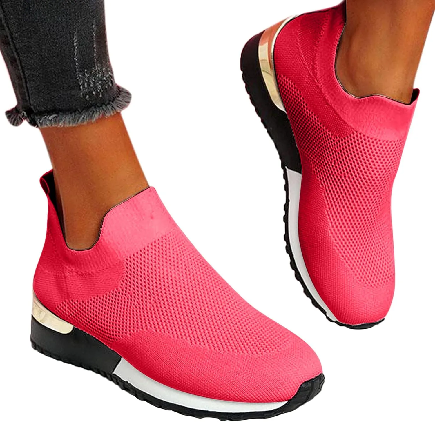 Womens Running Shoes Zapatos OrtopéDicos para Mujer Con Pie Plano Black Wedge Sneakers for Women Dressy Womens Tennis Shoes 7.5 Slip On Women's Slip On Shoes Size 7 Wide