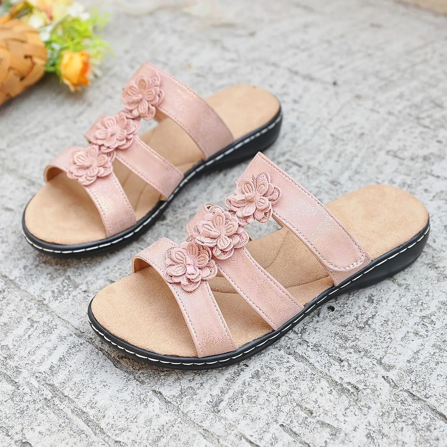 Women's Sandal Womens Memory Foam Slippers Open Toed