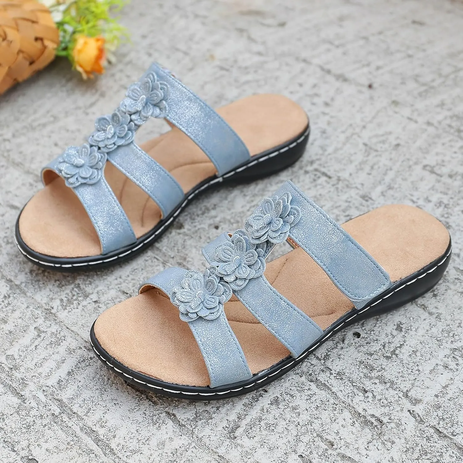 Women's Sandal Womens Memory Foam Slippers Open Toed