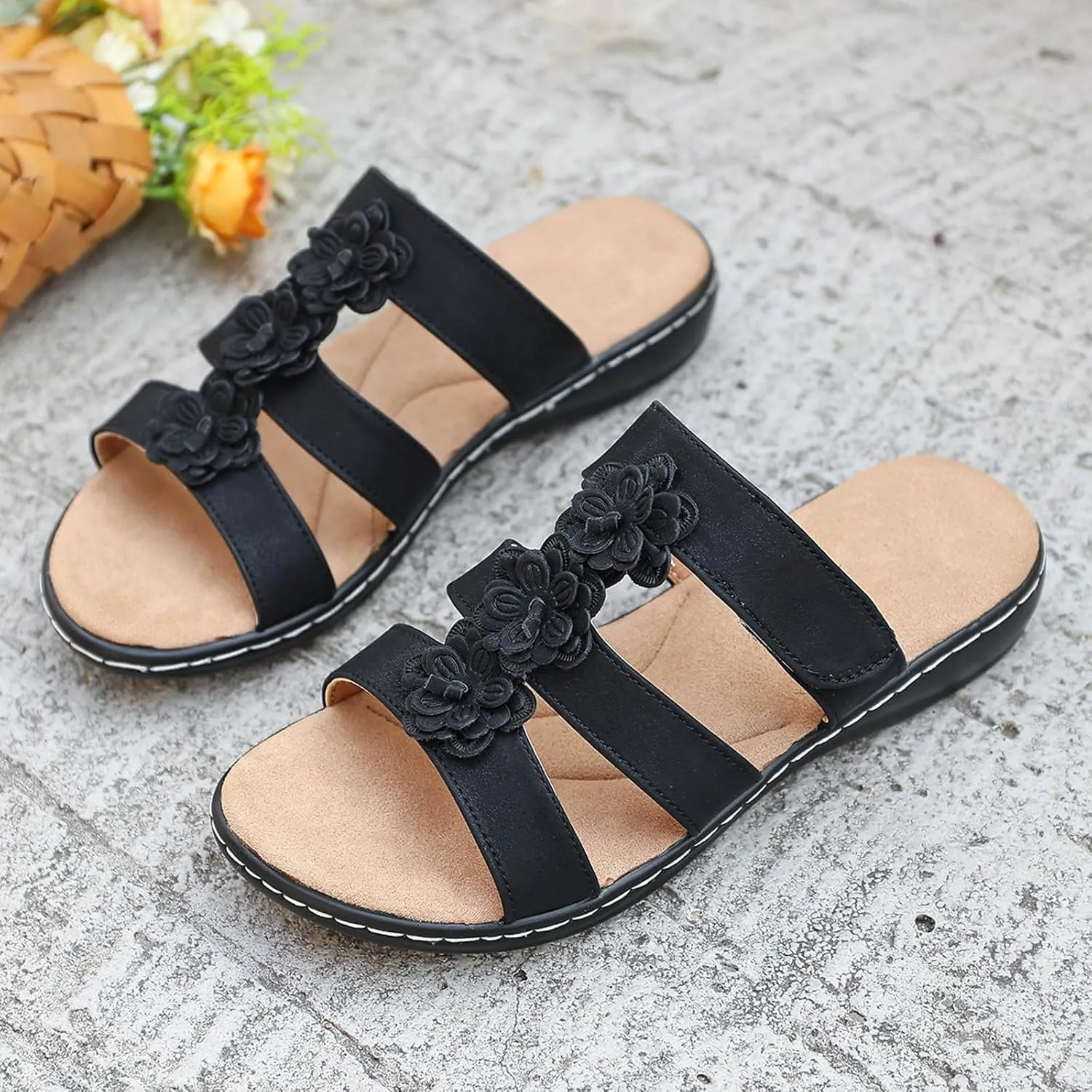 Women's Sandal Womens Memory Foam Slippers Open Toed