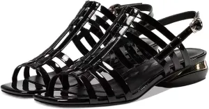 Women's Sandals Elegant Low Heels Open-Toes Buckle Strap Roman Shoes Comfortable Soft Sole Sandals Party Dress Shoes (Color : Black, Shoe Size : 5)
