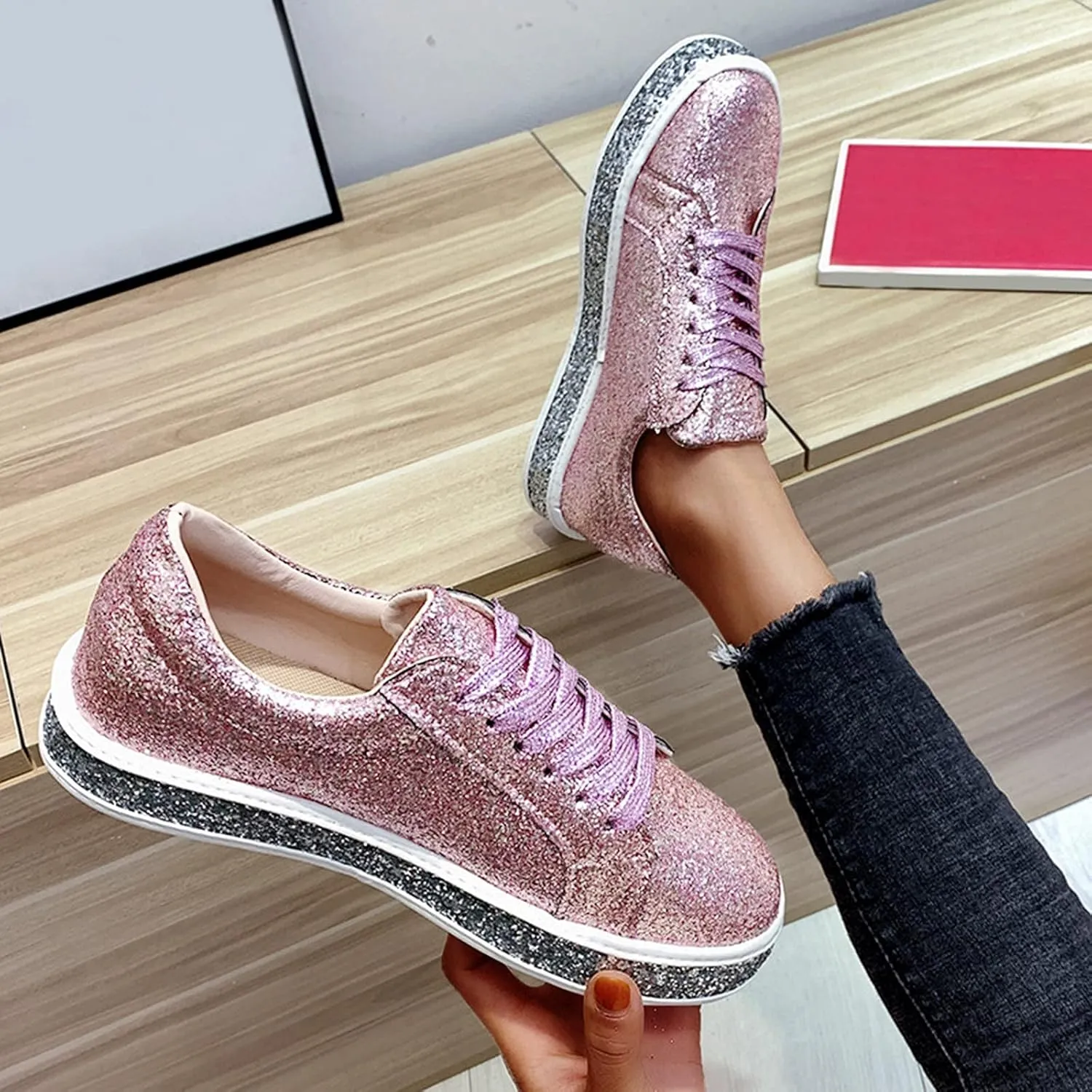Womens Shoes Size 6.5 Sneakers Orthopedic Shoes for Women Dressy Wedge Walking Shoes for Women with Arch Support Wide Width Womens Sneakers Size 8 Trendy Womens Walking Sneakers Wide Width