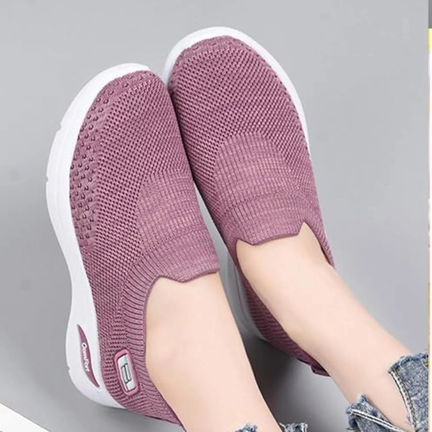 Womens Slip On Running Shoes Gym Workout Shoes Fashion Sneakers Athletic Tennis Sports Shoe Lightweight Breathable Fashion Casual Athletic Workout Walking Sneaker