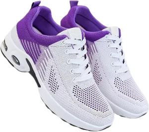 Womens Sneakers Air Cushion Running Shoes Mens Lightweight Tennis Walking Shoes Mesh Breathable Gym Work Fashion Sneakers Training Comfortable Walking Shoe Non Slip Workout Casual Sport Shoe