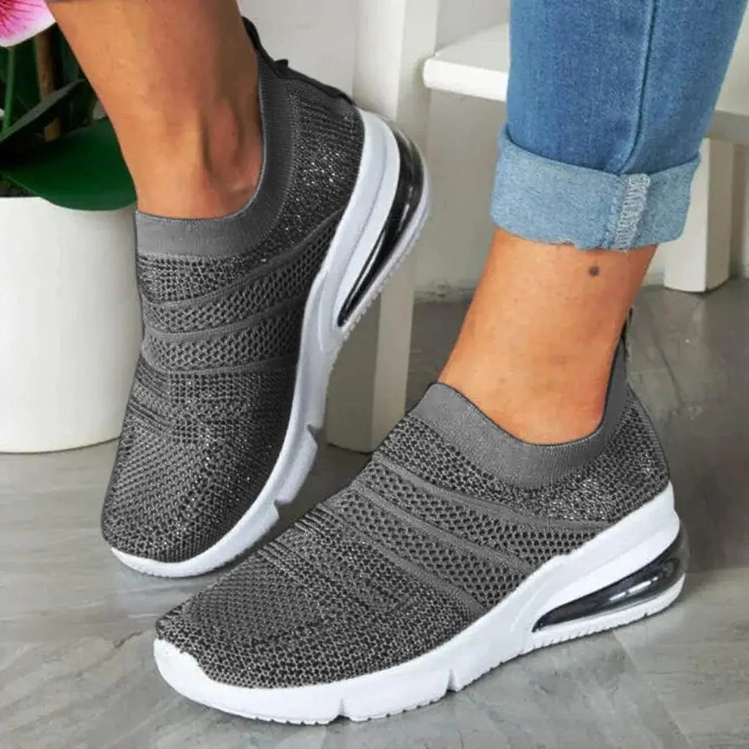 Womens Sneakers Size 11 Wide Width Zapatos De Trabajo para Mujeres Confortables Black Leather Non Slip Tennis Shoes Women Casual Sneakers for Women Outdoor Trainers Comfy Winter Dress Shoes for Women