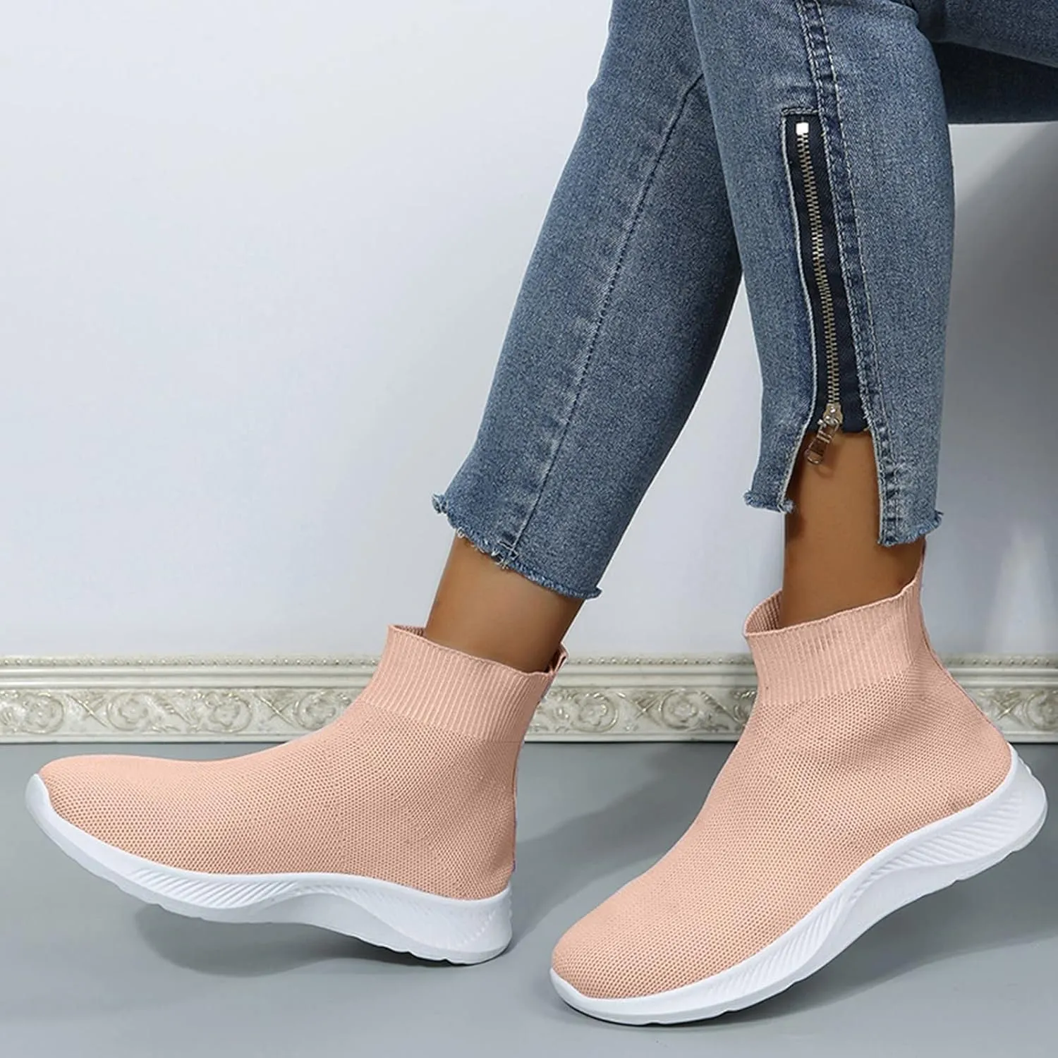 Womens Tennis Shoes 7.5 Slip On Zapatos para Mujer Comodos Women's Running Shoes Black Sole Black Casual Sneakers for Women Platform Women Orthopedic Sneakers Walking