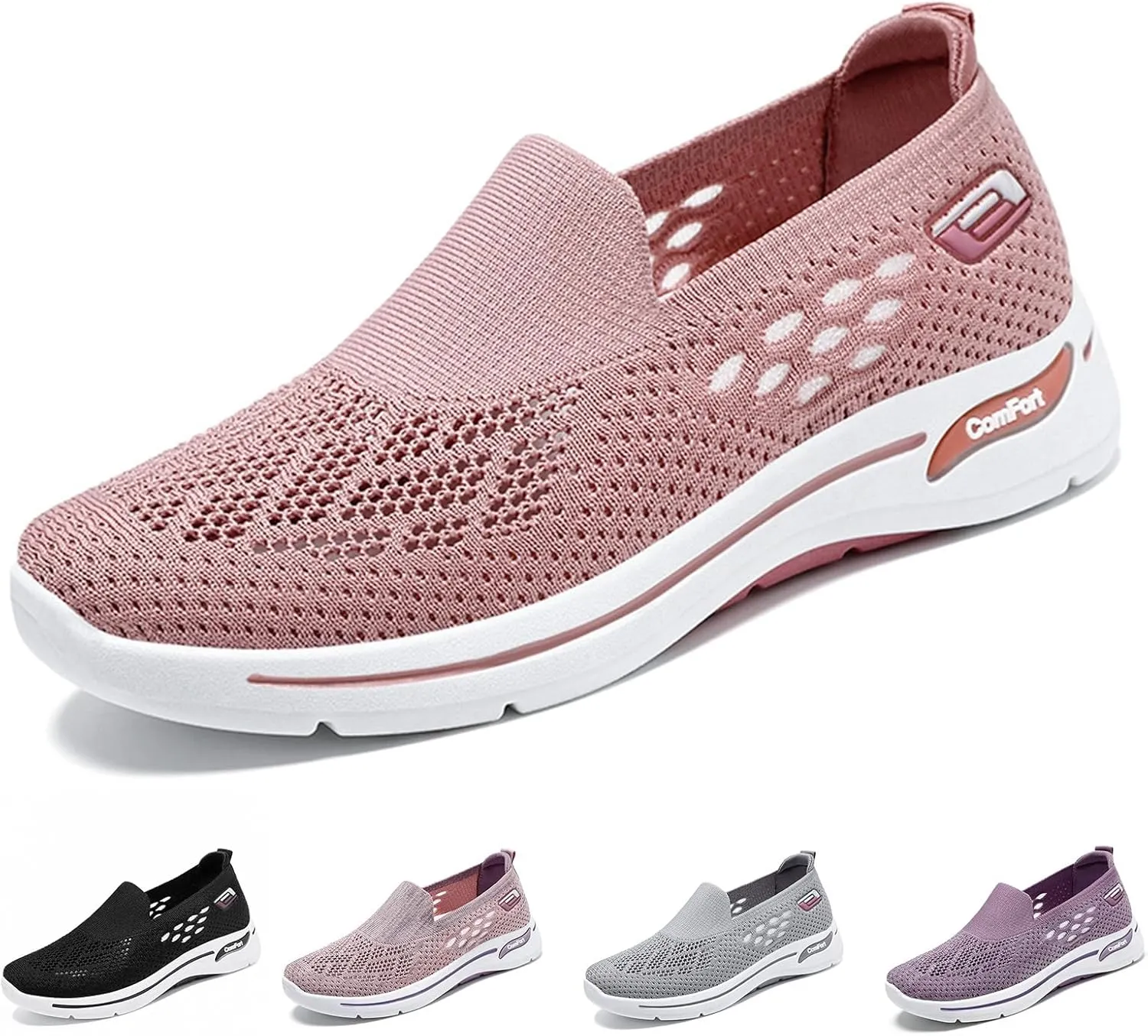 Womens Walking Shoes Comfortable Casual Ladies Athletic Shoes Casual Slip on Shoe Summer Running Sneakers Comfortable Breathable Non Slip Work Sneakers Running Jogging Sneaker