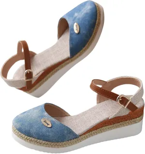 Womens Wedge Heel Sandals Open Toe Ankle Strap Dressy Summer Shoes Comfortable Platform Slides for Casual Beach Walking Outdoor Vacation Orthopedic Shoes for Women