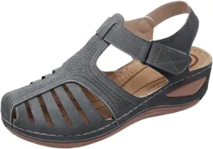 Women's White Platform Sandals, Closed Toe, Size 7
