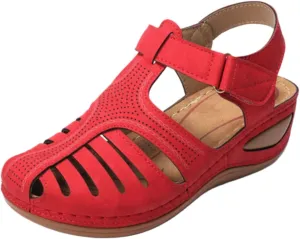 Women's White Platform Sandals, Closed Toe, Size 7