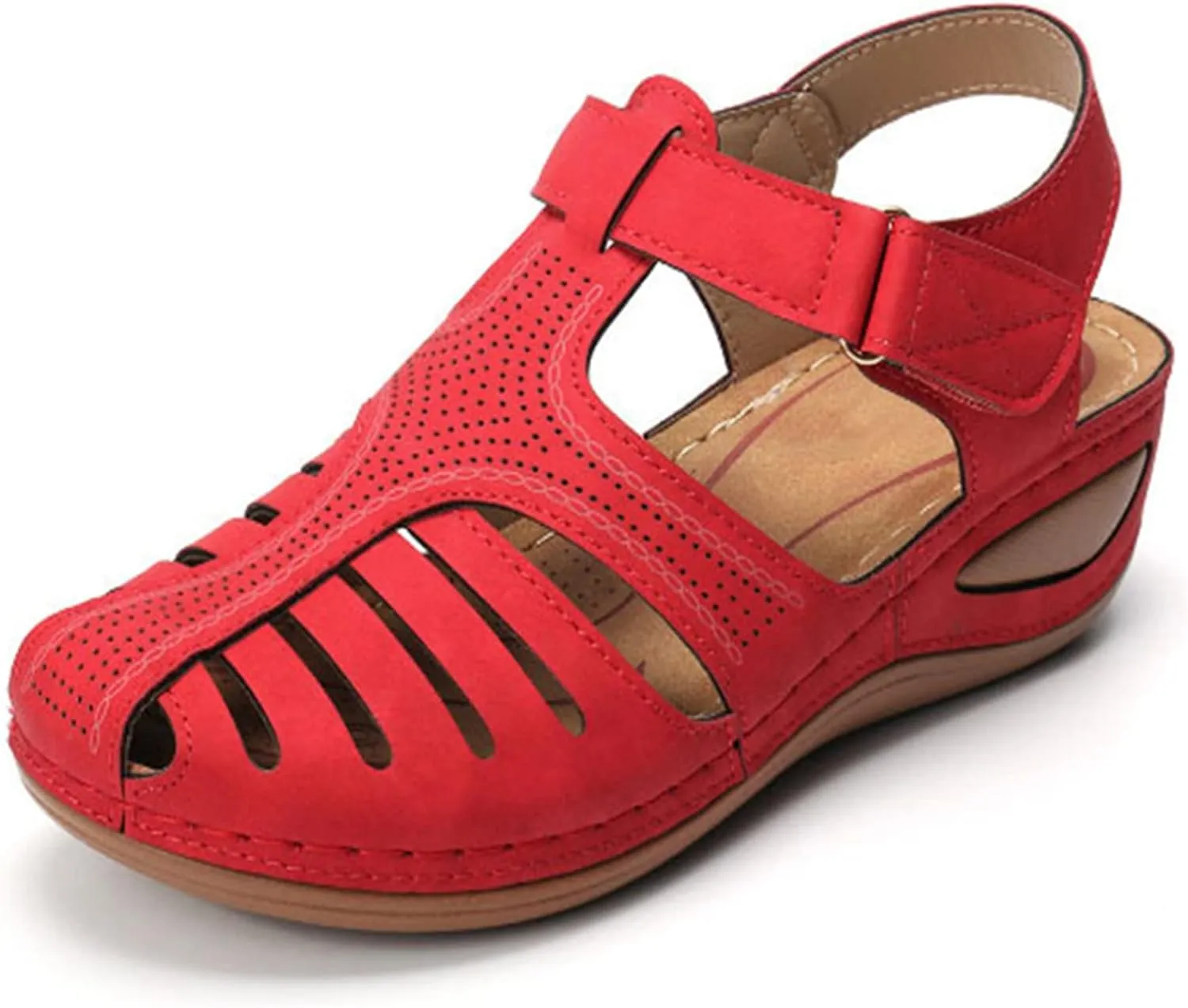 Women's White Platform Sandals, Closed Toe, Size 7