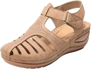 Women's White Platform Sandals, Closed Toe, Size 7