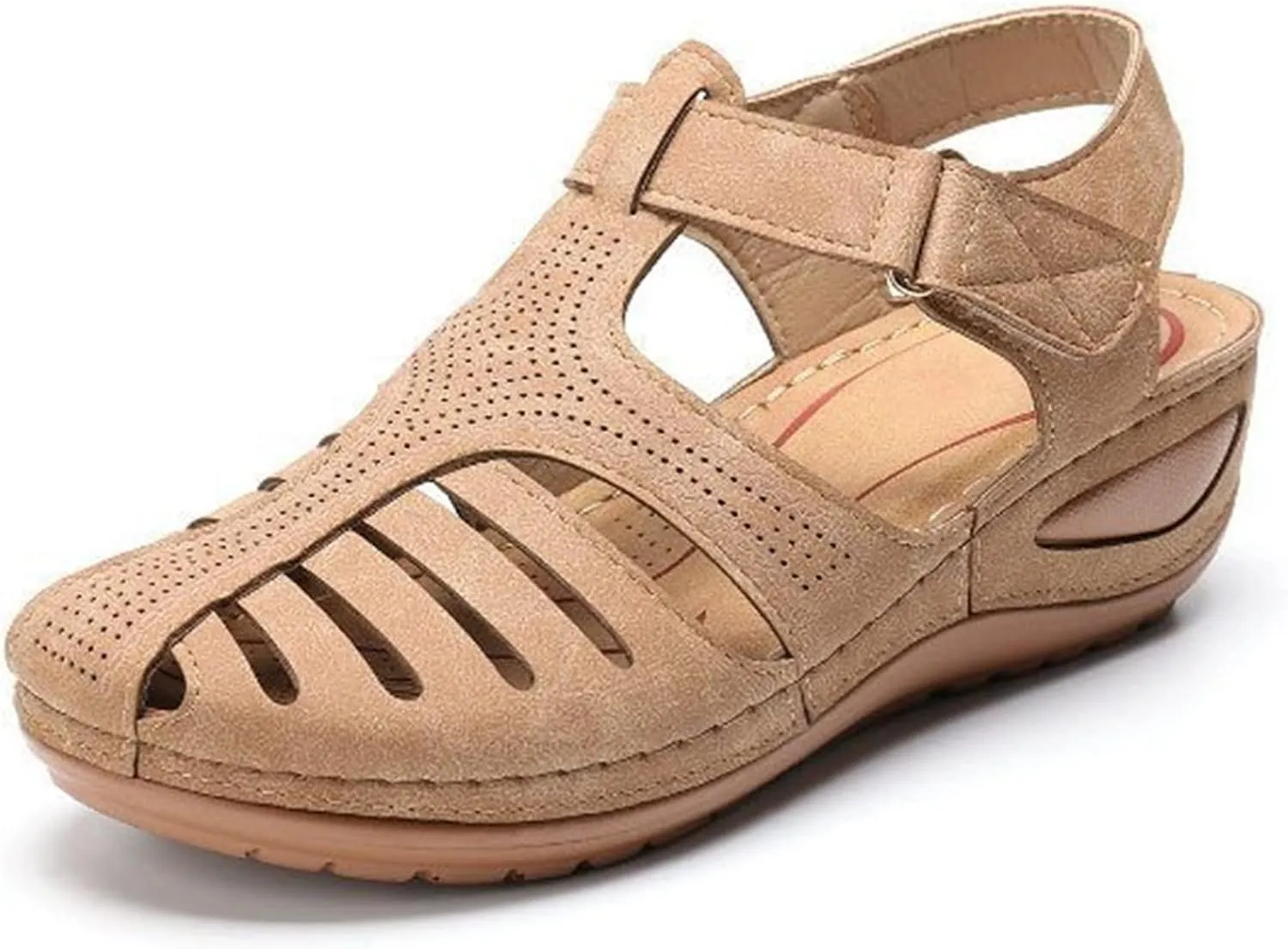 Women's White Platform Sandals, Closed Toe, Size 7