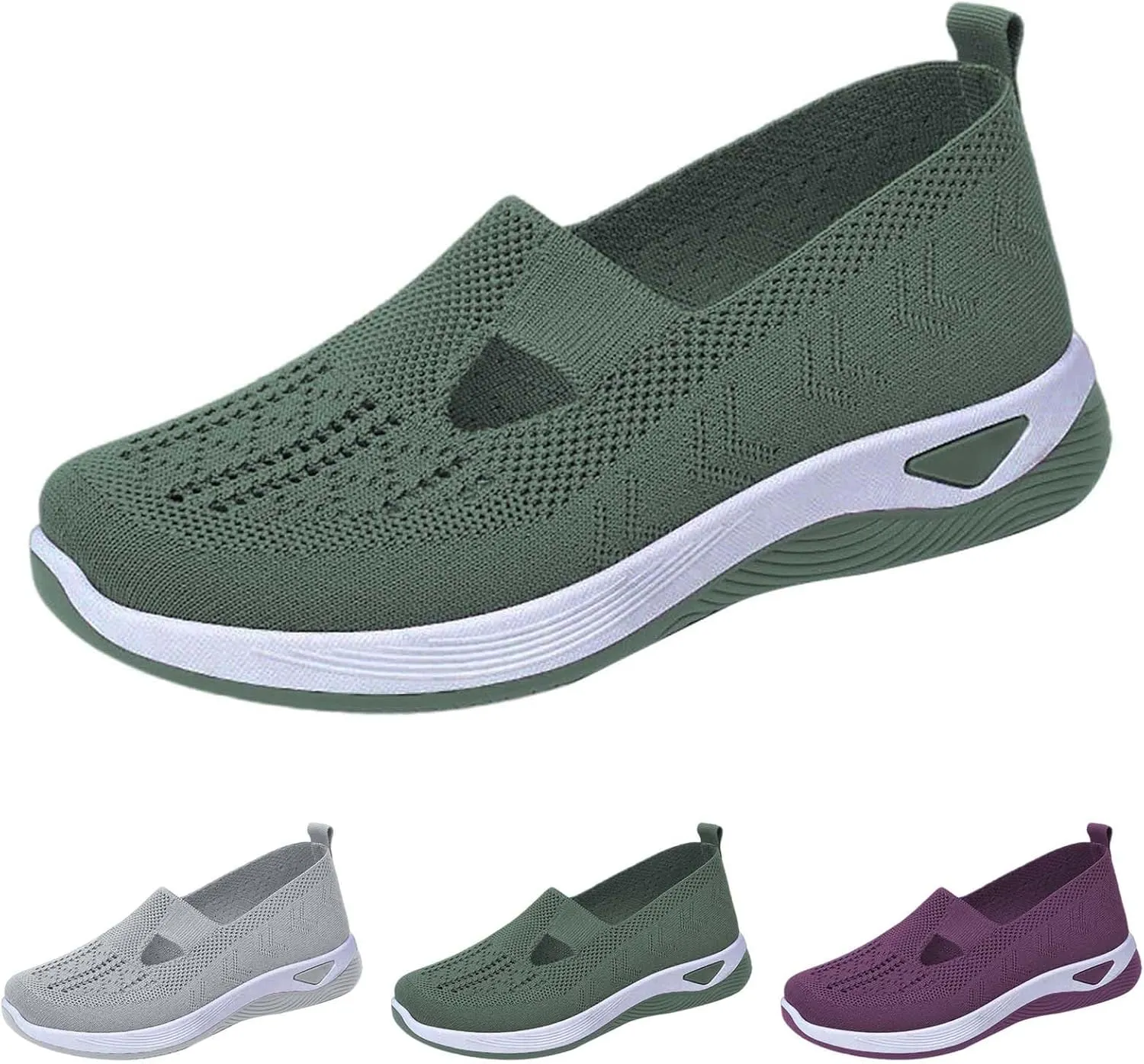 Women's Woven Orthopedic Breathable Soft Sole Slip On Shoes Women High Top Casual Black Shoes Dress Sneakers Black Tennis Shoe Loafers Dress Shoe