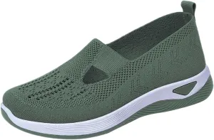 Women's Woven Orthopedic Breathable Soft Sole Slip On Shoes Women High Top Casual Black Shoes Dress Sneakers Black Tennis Shoe Loafers Dress Shoe