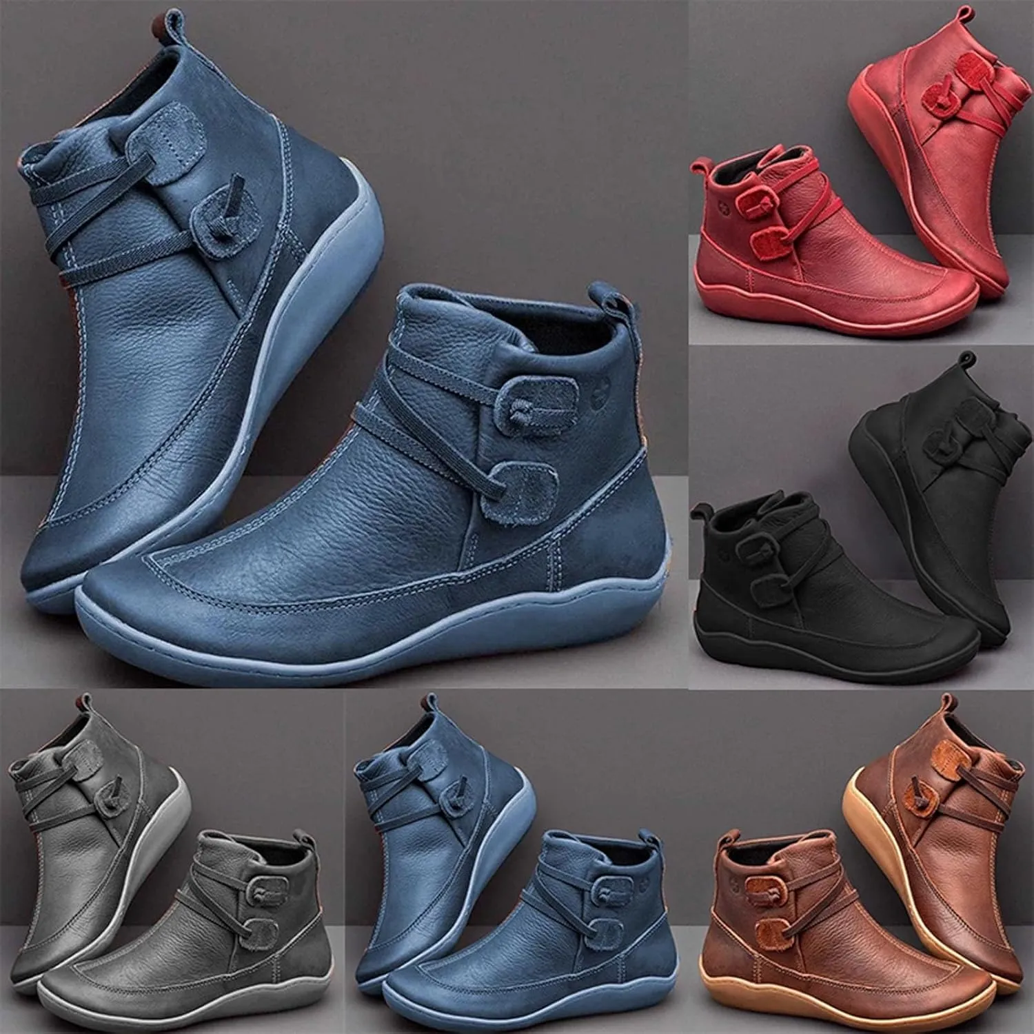 Work Boots for Women Ankle Wide Width Booties Women Womens Boots Ankle Low Heel Mens Casual Boot Solid Color Comfy Casual Pump Closed Toe Stacked Heel