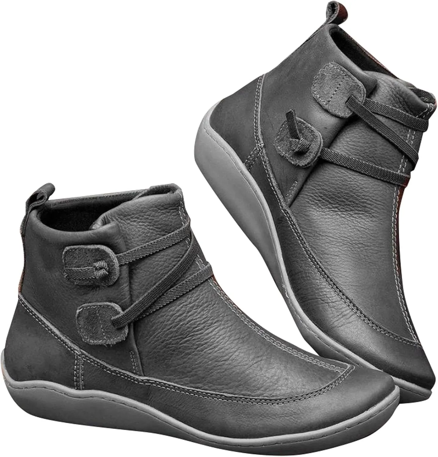 Work Boots for Women Ankle Wide Width Booties Women Womens Boots Ankle Low Heel Mens Casual Boot Solid Color Comfy Casual Pump Closed Toe Stacked Heel