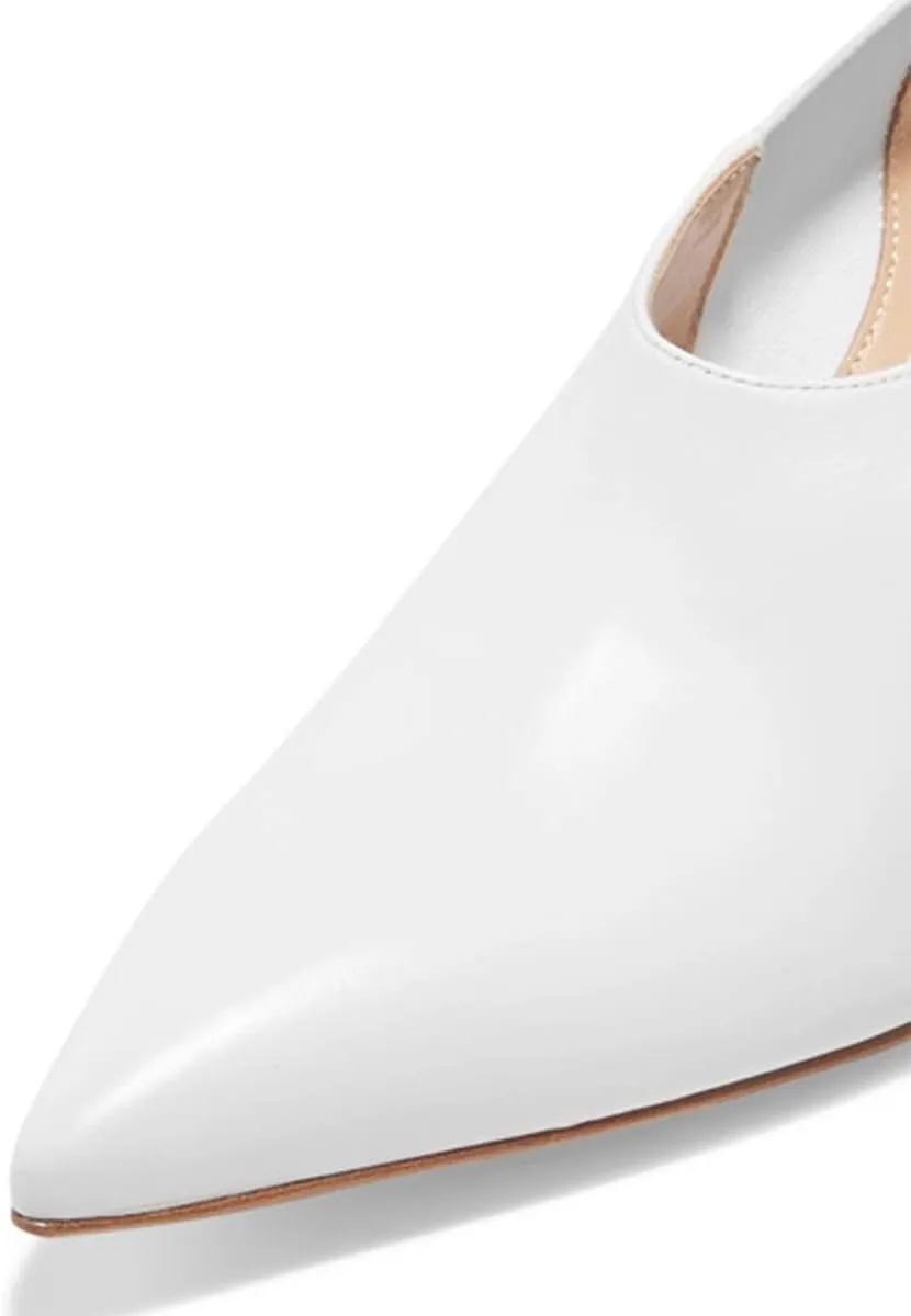 YDN Women Pointed Toe Low Heel Kitten Office Pumps Slip on Low Cut Shoes