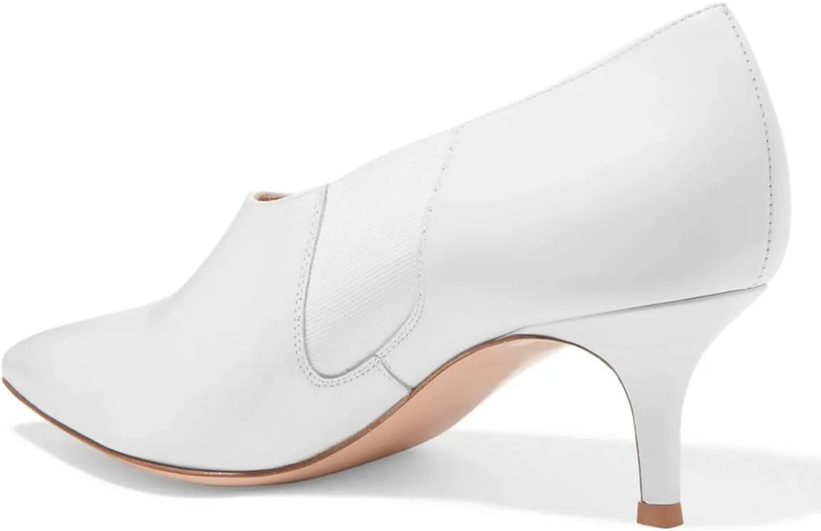 YDN Women Pointed Toe Low Heel Kitten Office Pumps Slip on Low Cut Shoes