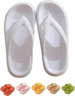 Zureto Cloudies Flip Flops for Women, Cloudies Slides Sandals, Soft Slides Slippers Indoor and Outdoor